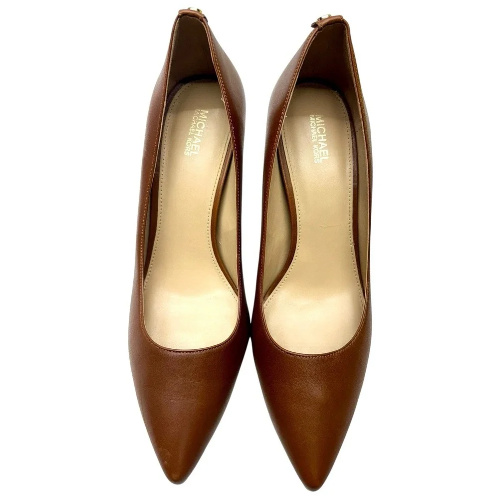 Michael Kors Dorothy Flex Pumps‎ Heels Leather Shoes Black Pointy Toe 8.5M EUC
